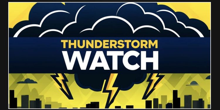 Severe Thunderstorm Watch in Effect for Iowa, Illinois, and Missouri Until 9 AM