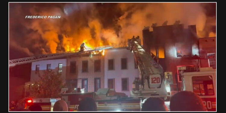 Fire in Ocean Hill, Brooklyn leaves 9 injured and 31 displaced as it engulfs row homes